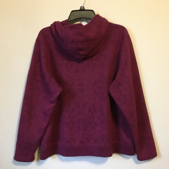 Hanes Burgundy Rococo Print Drawstring Sweater Hoodie - Picture 2 of 16